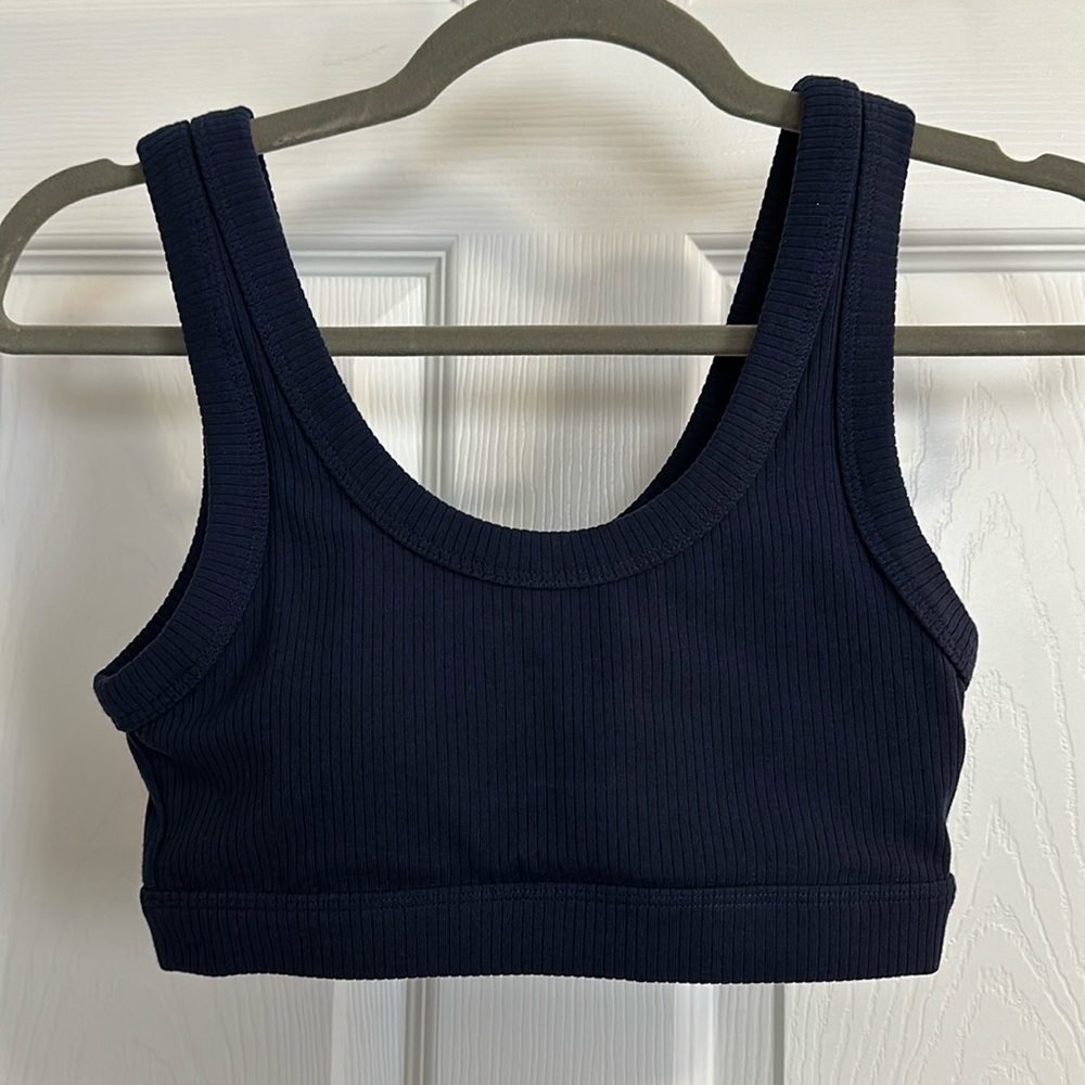 Alo Wellness Bra Ribbed Navy XS New!